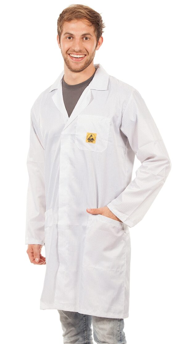 FARTUCH ESD DAMSKO-MĘSKI</br>AM-120 cleanroom